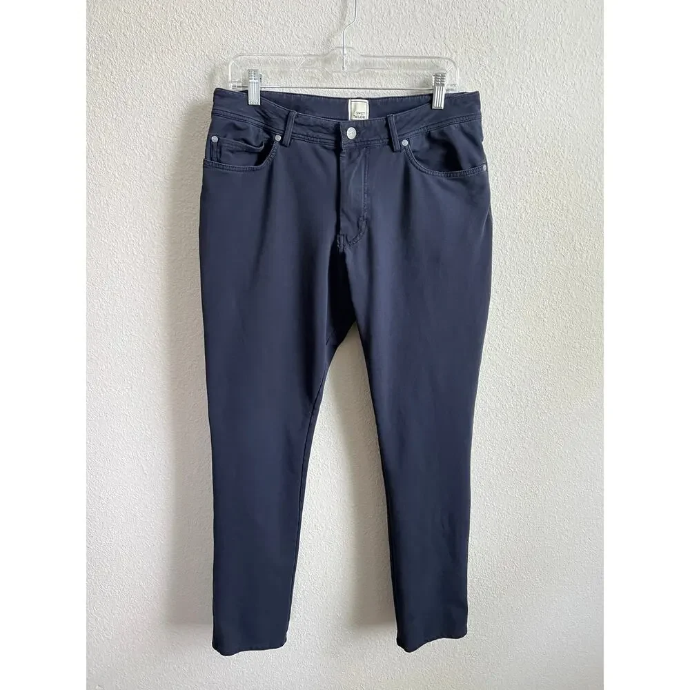 Swet Tailor Navy Blue All In Stretch Pants Men's 32x32 Casual Comfortable